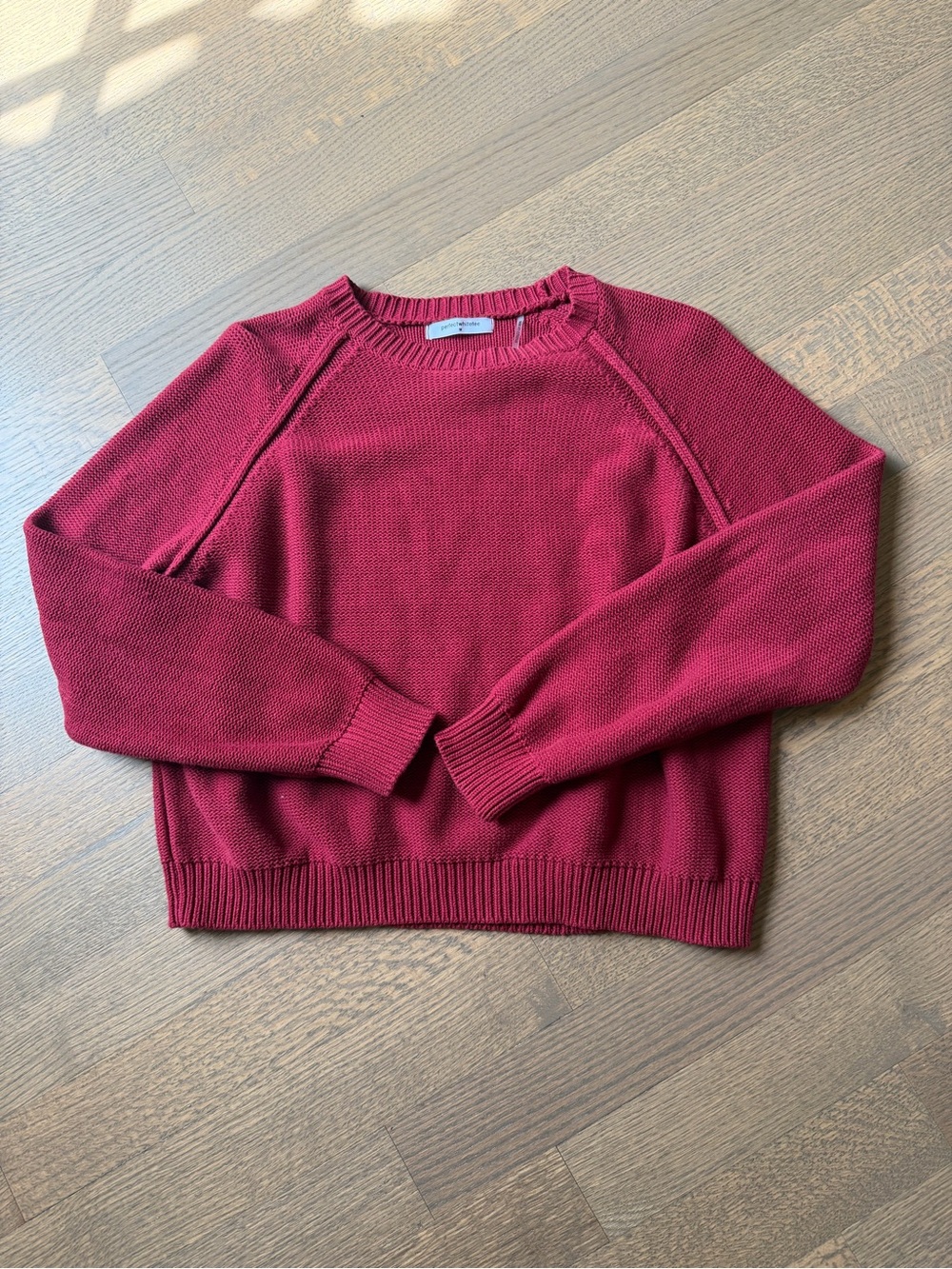 perfectwhitetee Women's Crewneck Sweater in Berry Red